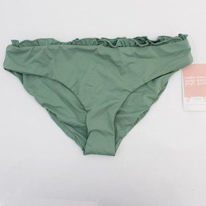 Dippin Daisys Kiara Ruffle Bikini Bottom in Eucalyptus Green